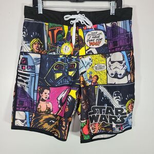 Star Wars Swim Trunks Large Cartoon Leia Chewy Skywalker